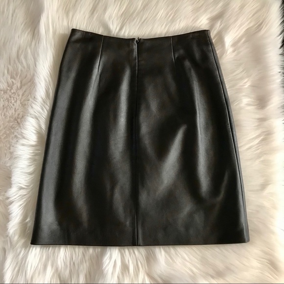 Georgiou Studio Dark Brown Leather Skirt - Picture 2 of 7